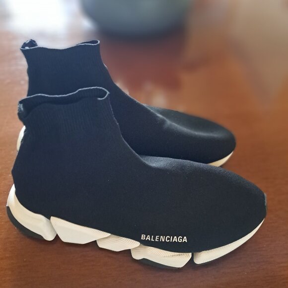 BLACK BLACK BALENCIAGA SPEED SNEAKERS MENS 12 - Picture 1 of 8